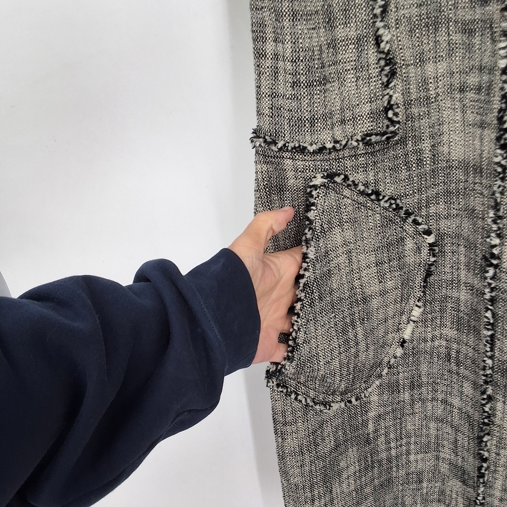 RACHEL Rachel Roy Black and Gray Tweed Midi Dress - Picture 4 of 7
